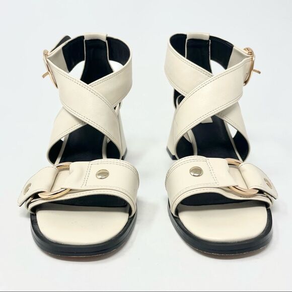 Topshop Ivory Cream Buckle Strap Sandals Size 36/6 - Picture 3 of 10